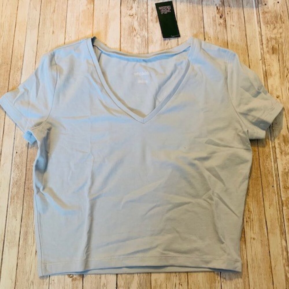 NWT Wild Fable Cropped V-Neck Tee, Size Large